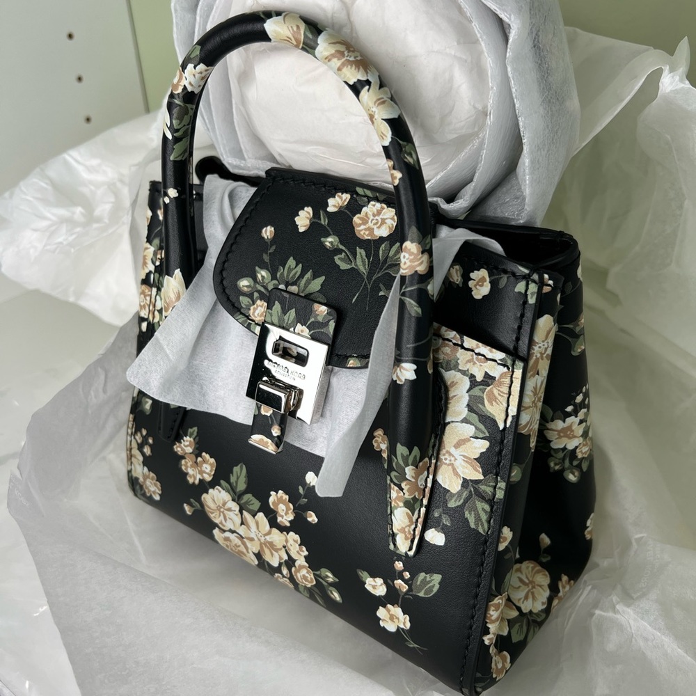 Bancroft Mini Floral Calf Leather Satchel- Michael Kors Collection